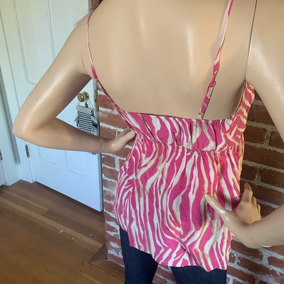 Express pink leopard print silk tank XS spaghetti - Picture 5 of 9
